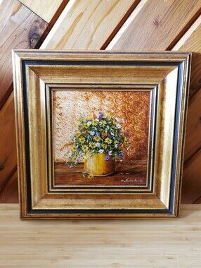 Gerda Neubacher 1982 Original Oil Painting Framed Floral Art